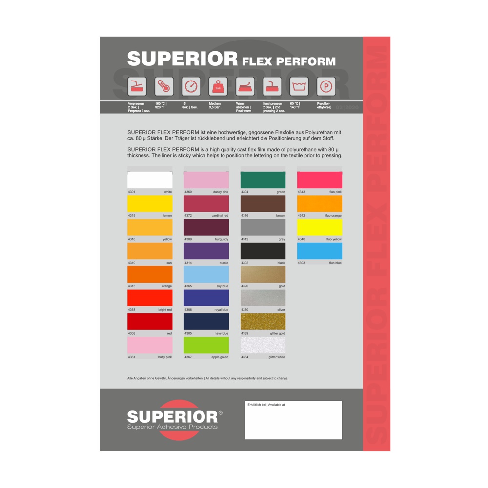 Colour Chart SUPERIOR® Flex Perform