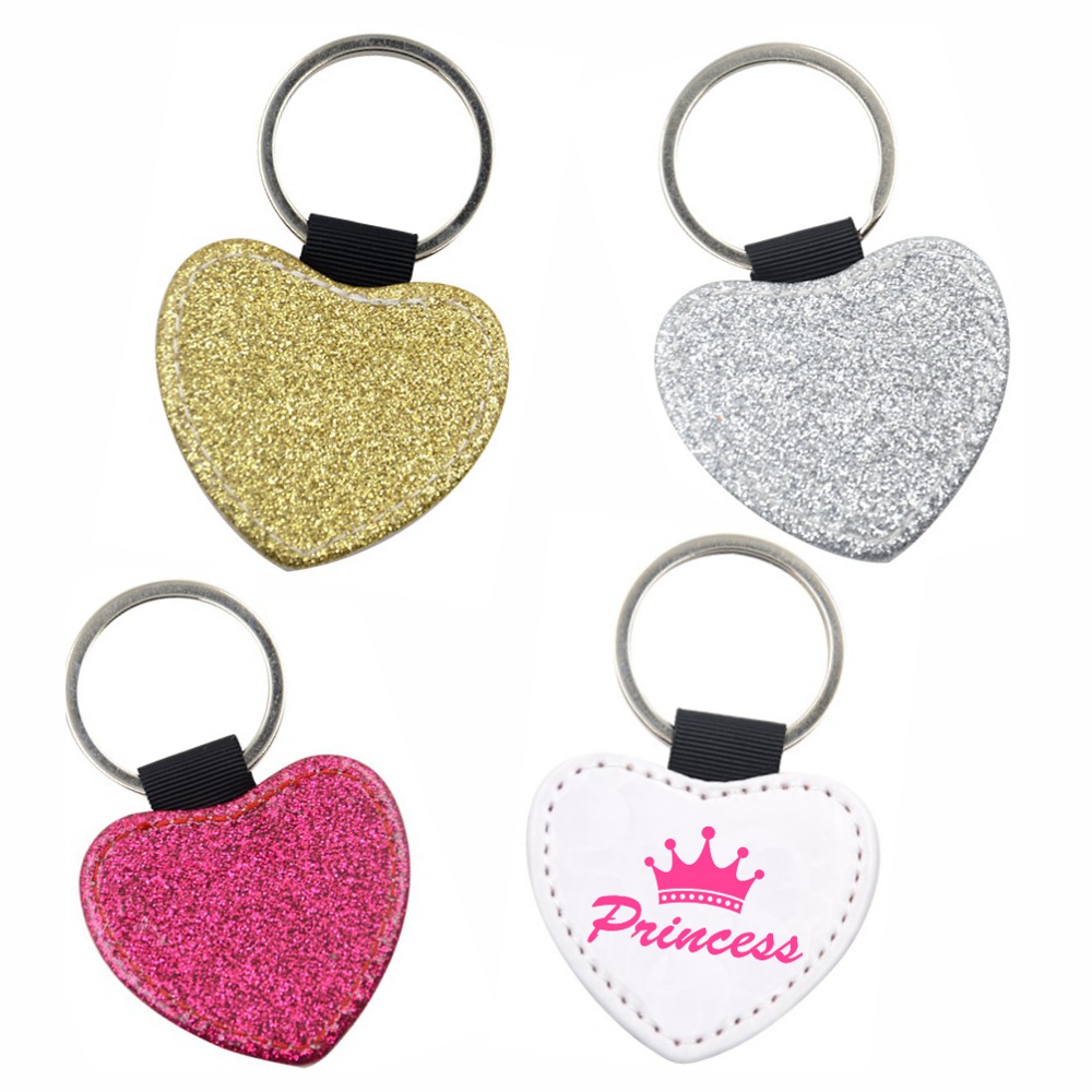 Subli-Print® PU Key Ring Glitter Heart