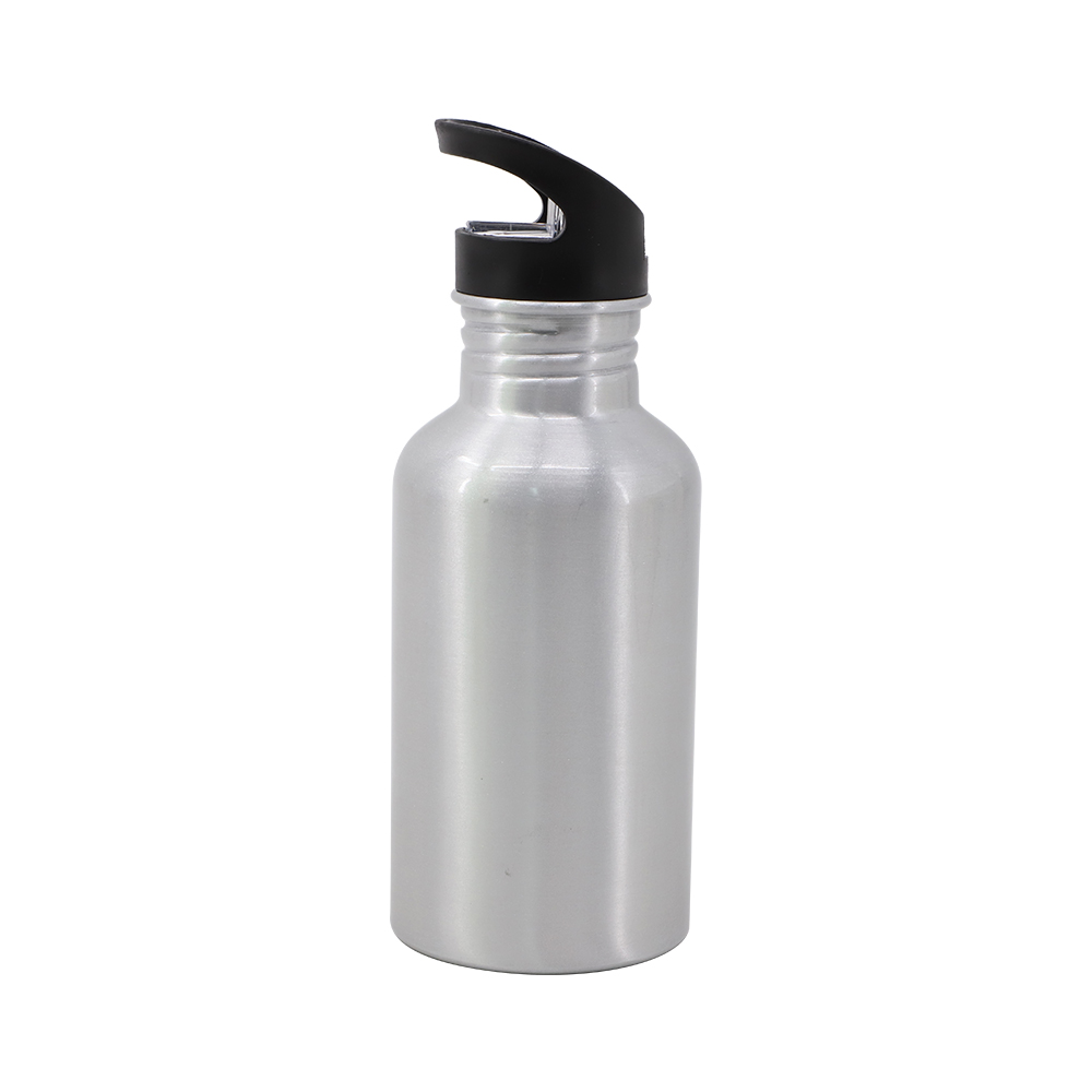 Subli-Print® Aluminium Bottle with Straw Ø 80 mm silver