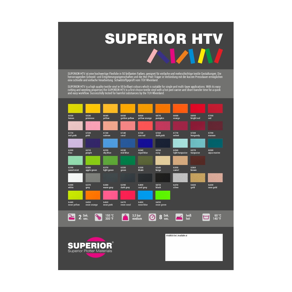 Colour Chart SUPERIOR® 6000 HTV